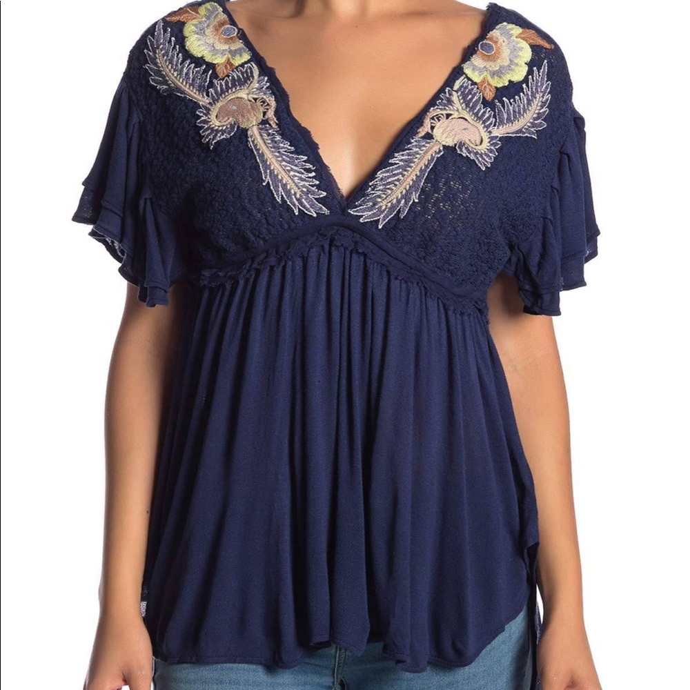 Free People Short Sleeved Tunic Top